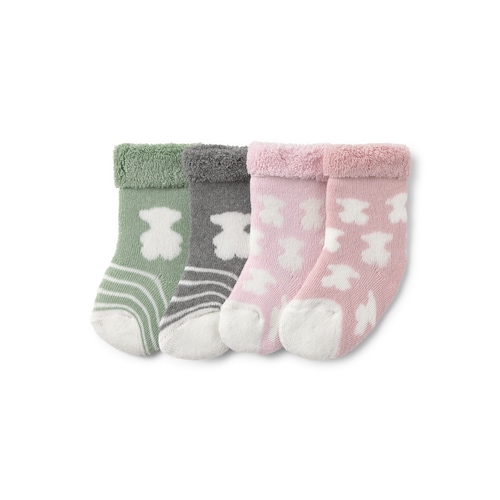 Pack de 4 pares de calcetines de bebé SSocks rosa