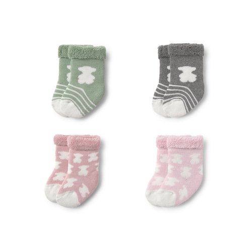 Pack de 4 pares de calcetines de bebé SSocks rosa