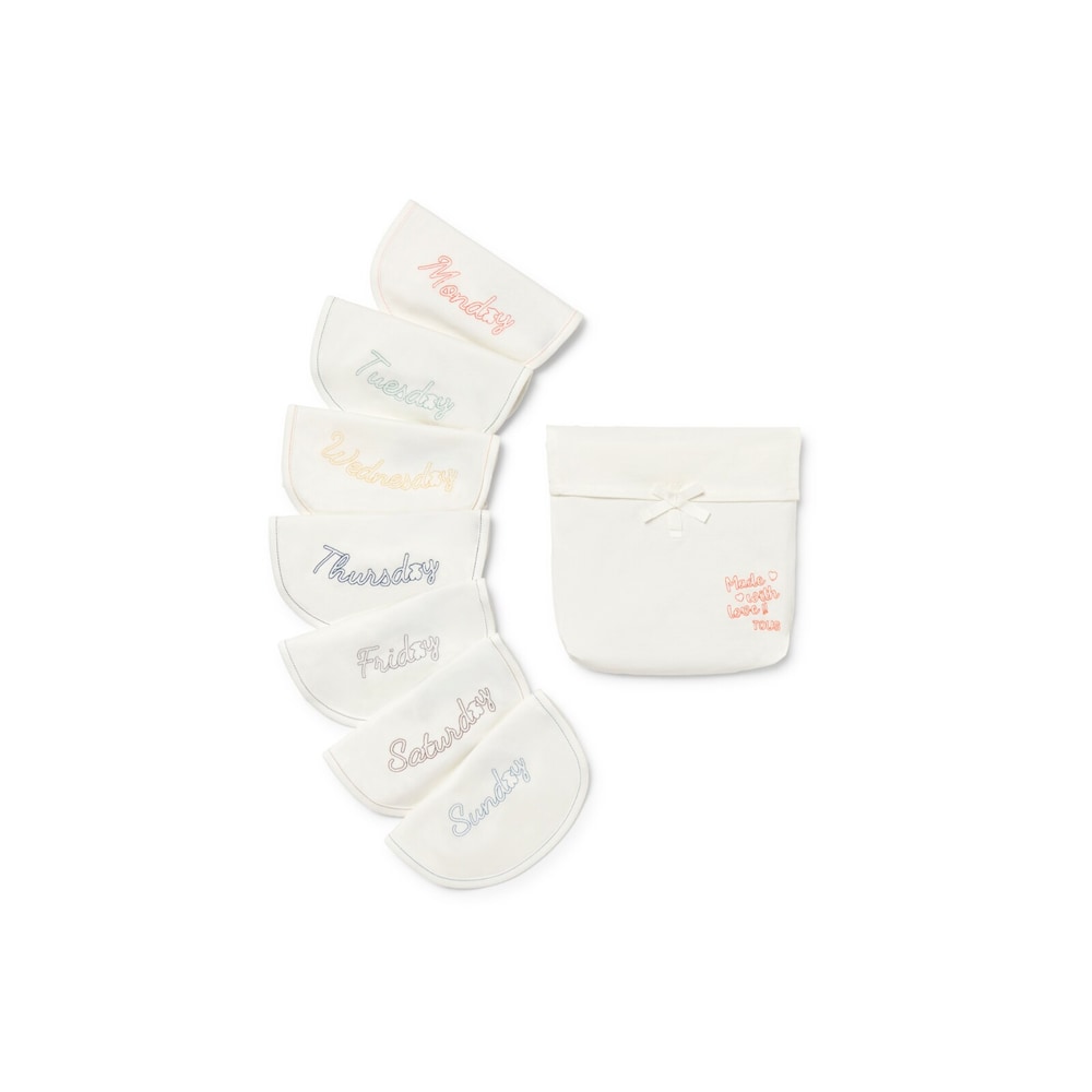 Pack of baby bibs in DailyK ecru
