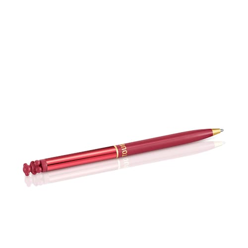 Bol&iacute;grafo cromado rojo con oso Bold Bear