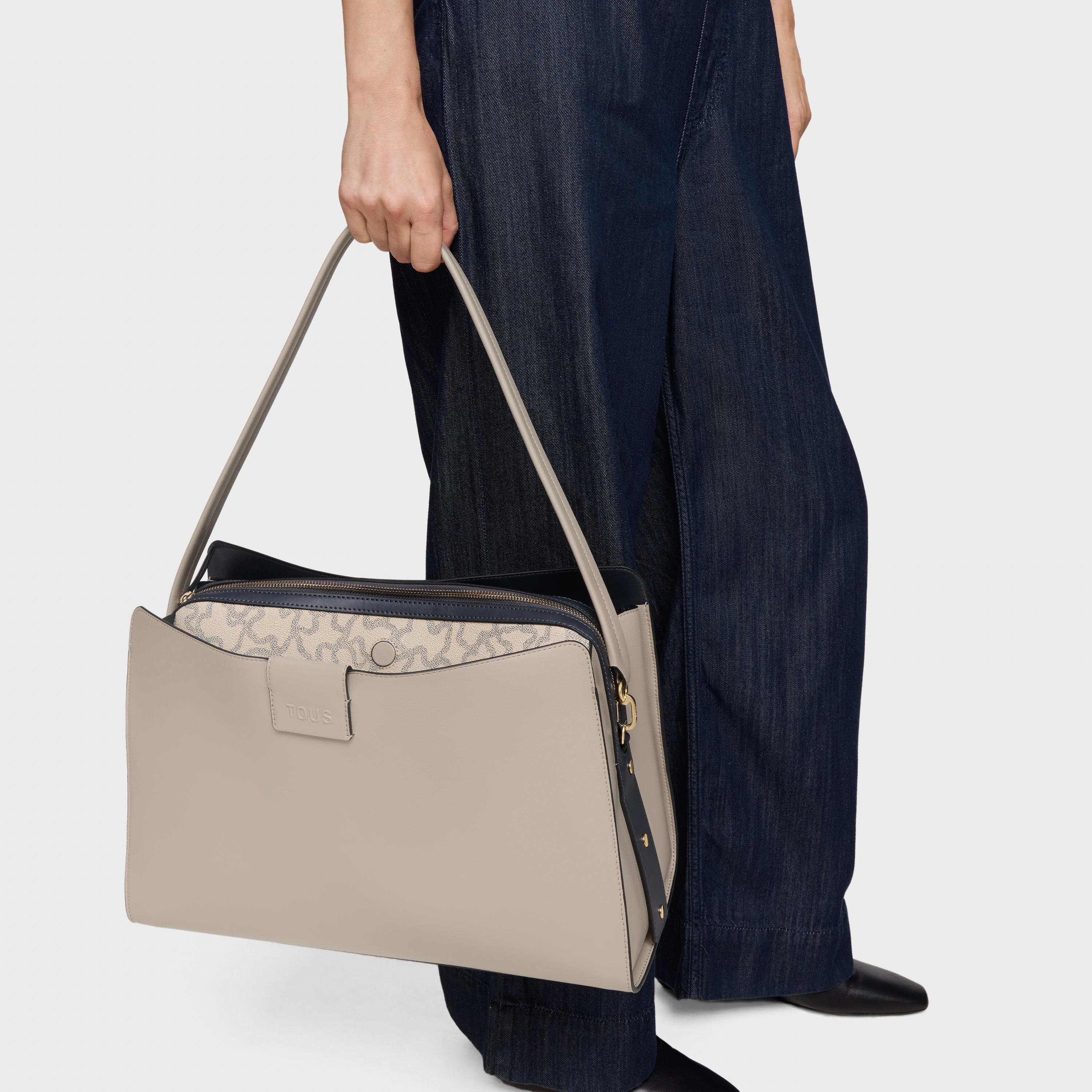 Large taupe-colored City bag TOUS Kaos Icon