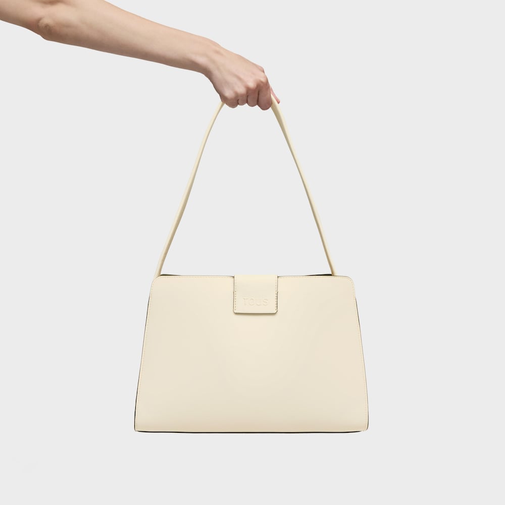 Středně velk&aacute; City kabelka p&iacute;skově b&eacute;žov&eacute; barvy TOUS Kaos Icon