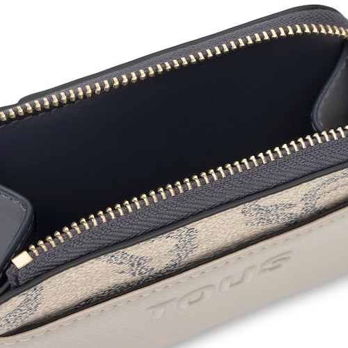 Taupe-colored Change purse-Cardholder TOUS Kaos Icon 