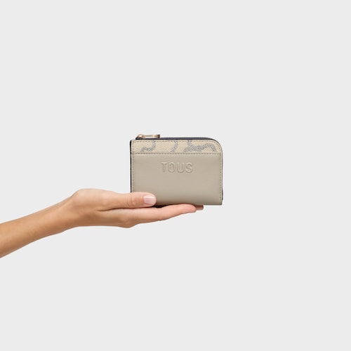 Taupe-colored Change purse-Cardholder TOUS Kaos Icon 