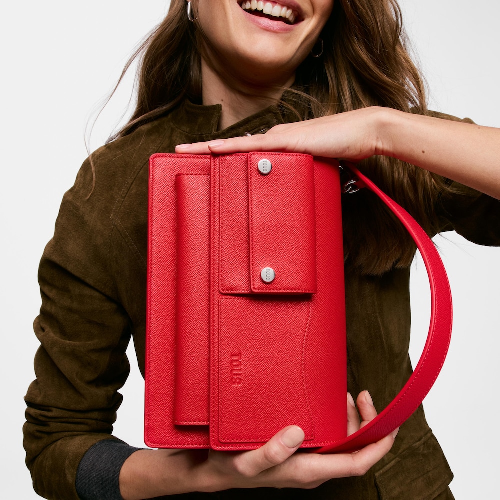 Sac &agrave; bandouli&egrave;re rouge moyen TOUS Audree Pockets