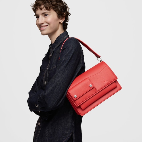 Bandolera mediana rojo Audree Pockets