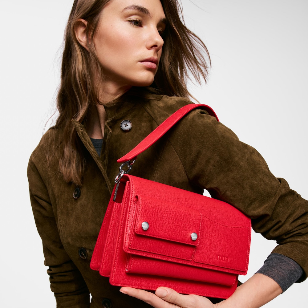 Sac &agrave; bandouli&egrave;re rouge moyen TOUS Audree Pockets