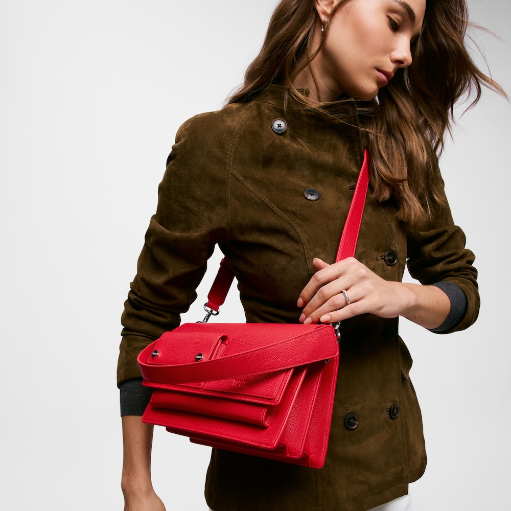 Sac &agrave; bandouli&egrave;re rouge moyen TOUS Audree Pockets