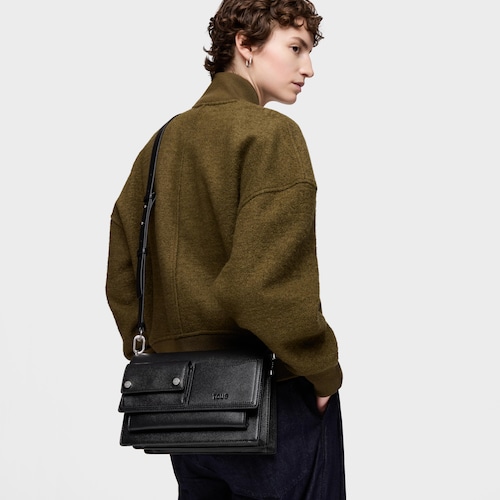 Bandolera mediana negro Audree Pockets