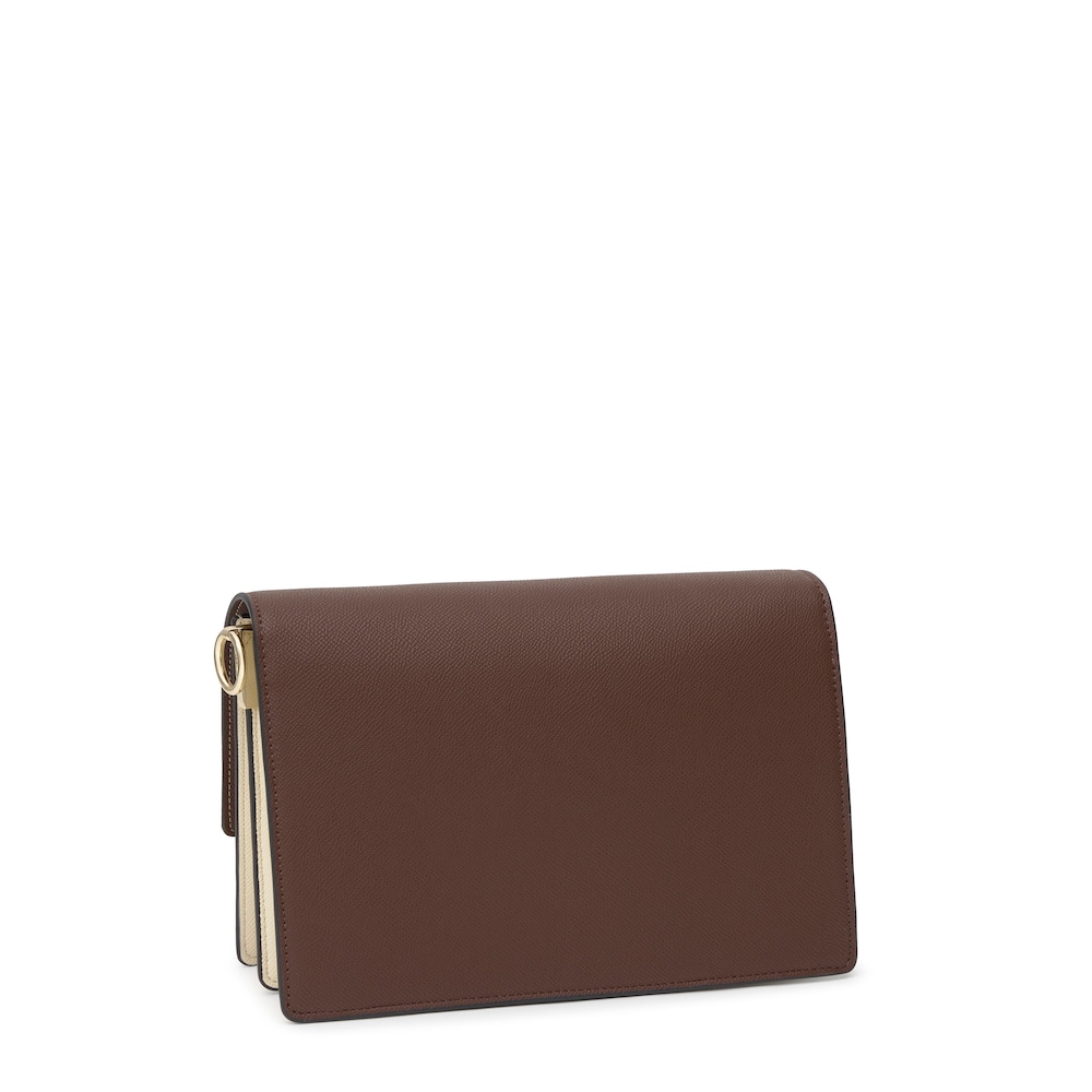 Sac &agrave; bandouli&egrave;re beige et marron moyen TOUS Audree Saffiano