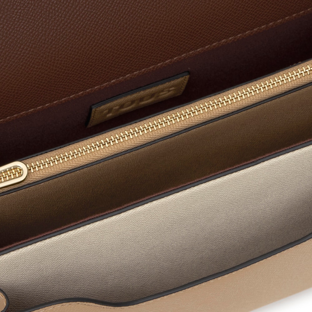 Sac &agrave; bandouli&egrave;re beige et marron moyen TOUS Audree Saffiano