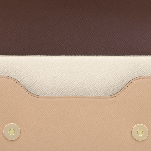 Bandolera mediana beige y marrón Audree Saffiano