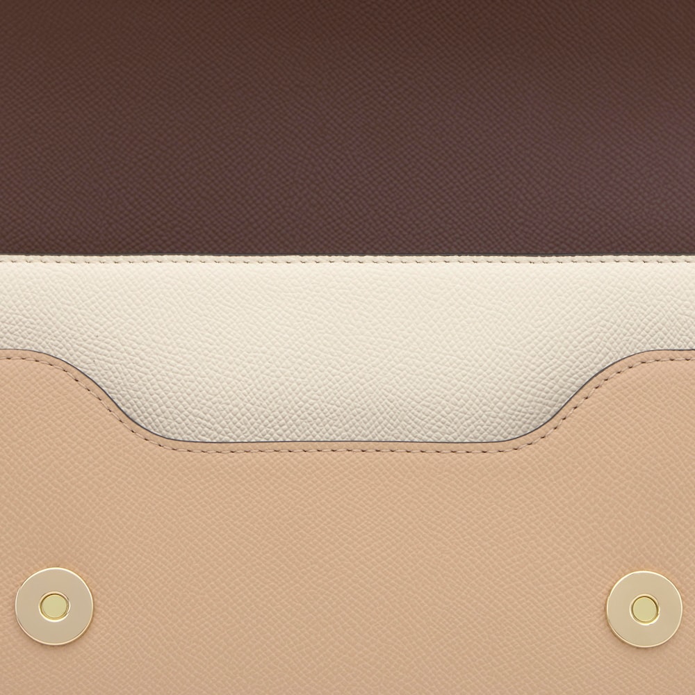 Sac &agrave; bandouli&egrave;re beige et marron moyen TOUS Audree Saffiano