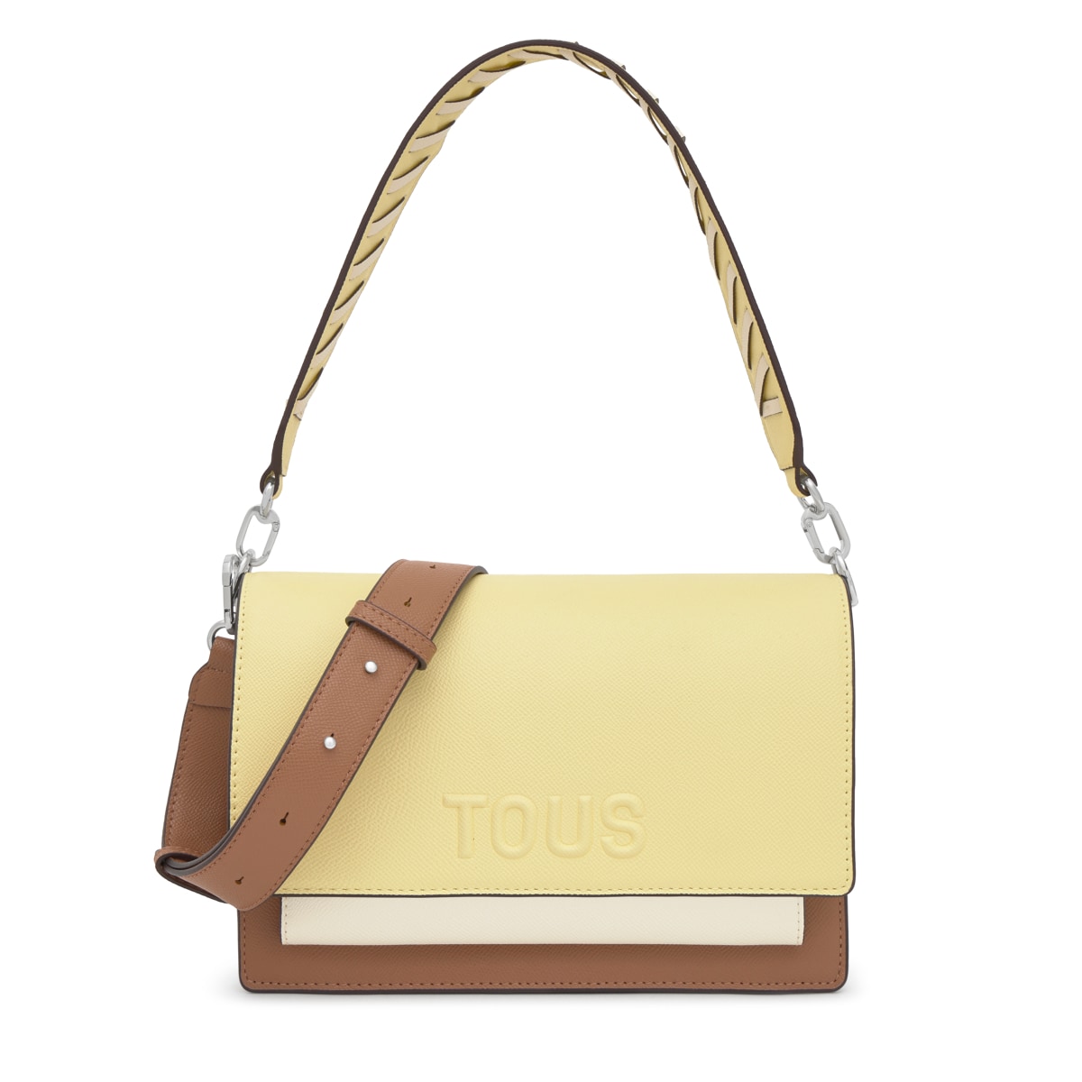 Tous - Bandolera Mediana Amarillo Claro Audree Saffiano - Amarillo Claro