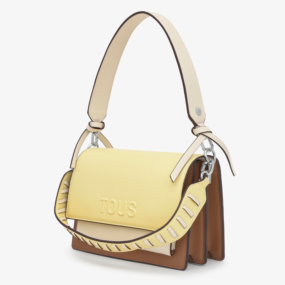 Bandolera mediana amarillo claro Audree Saffiano