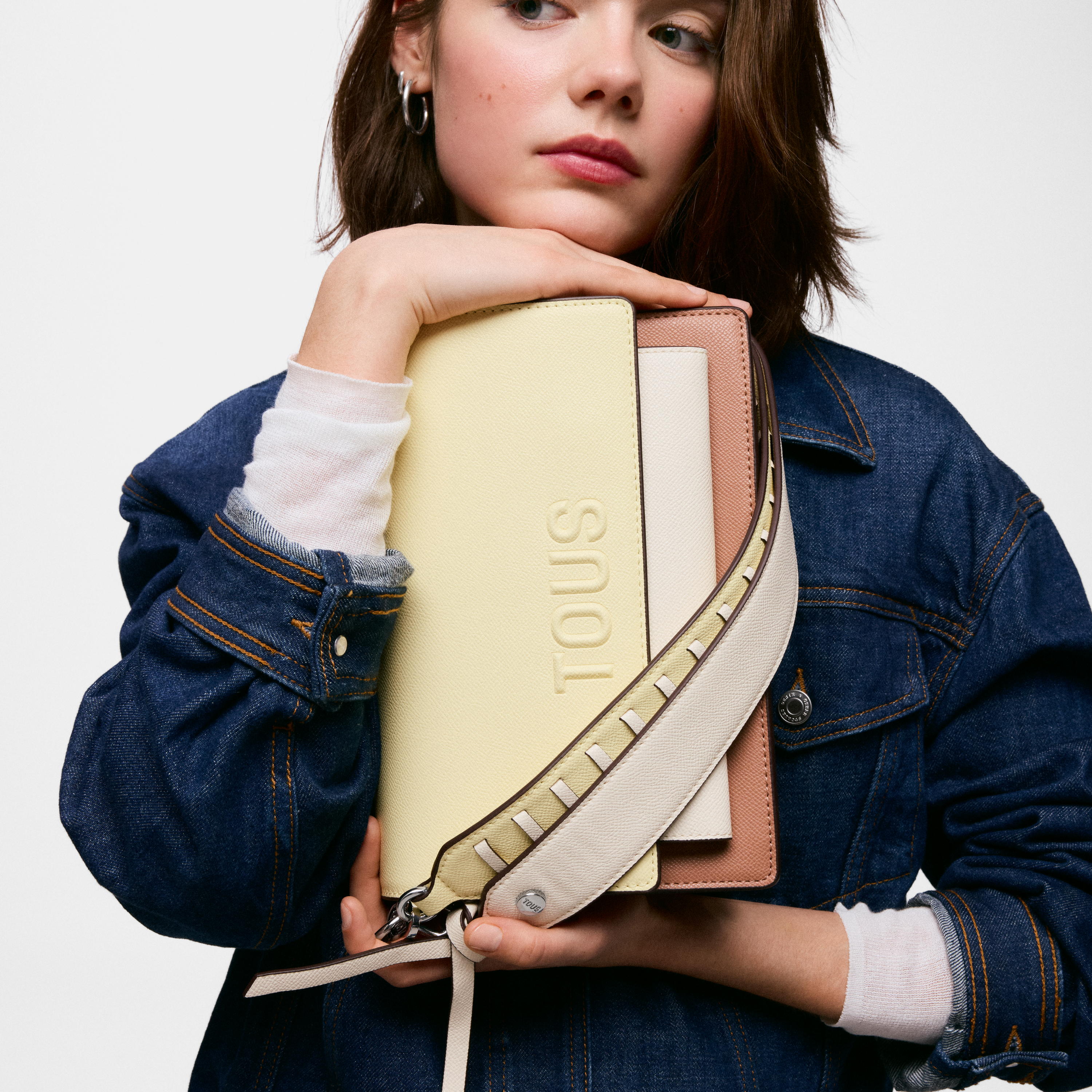 Medium light yellow Crossbody bag TOUS Audree Saffiano