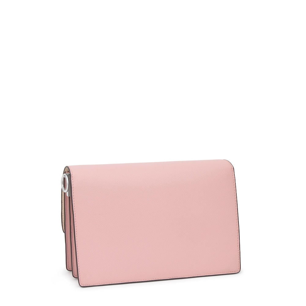 Sac &agrave; bandouli&egrave;re rose poudr&eacute; moyen TOUS Audree Saffiano