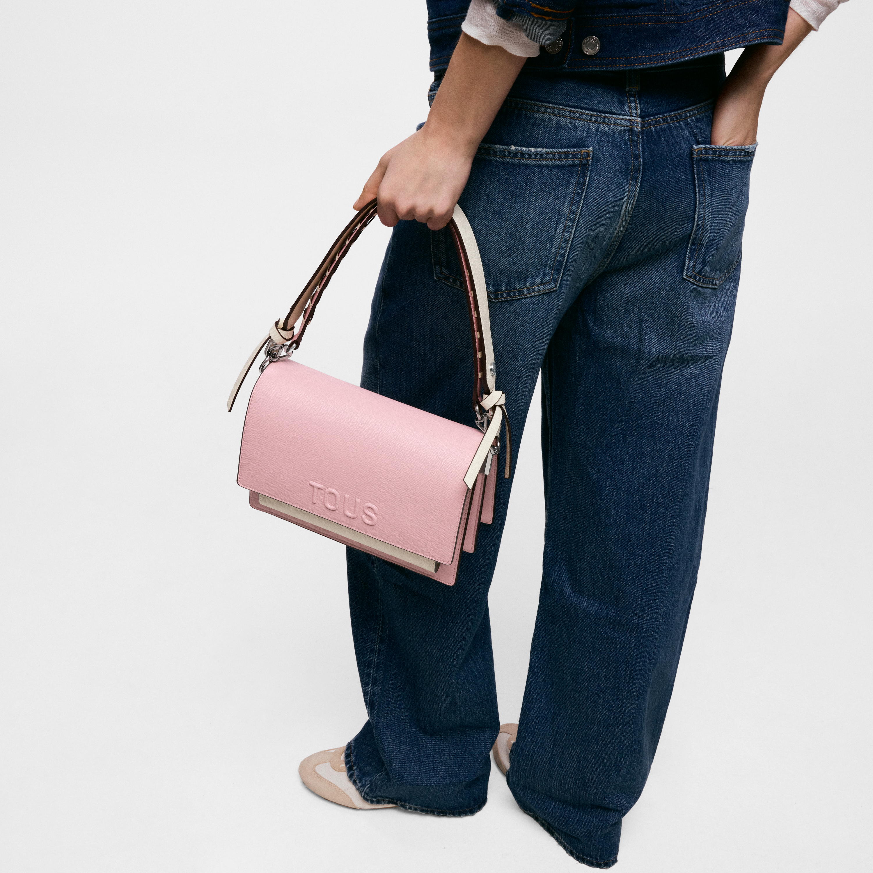 Medium powder pink Crossbody bag TOUS Audree Saffiano