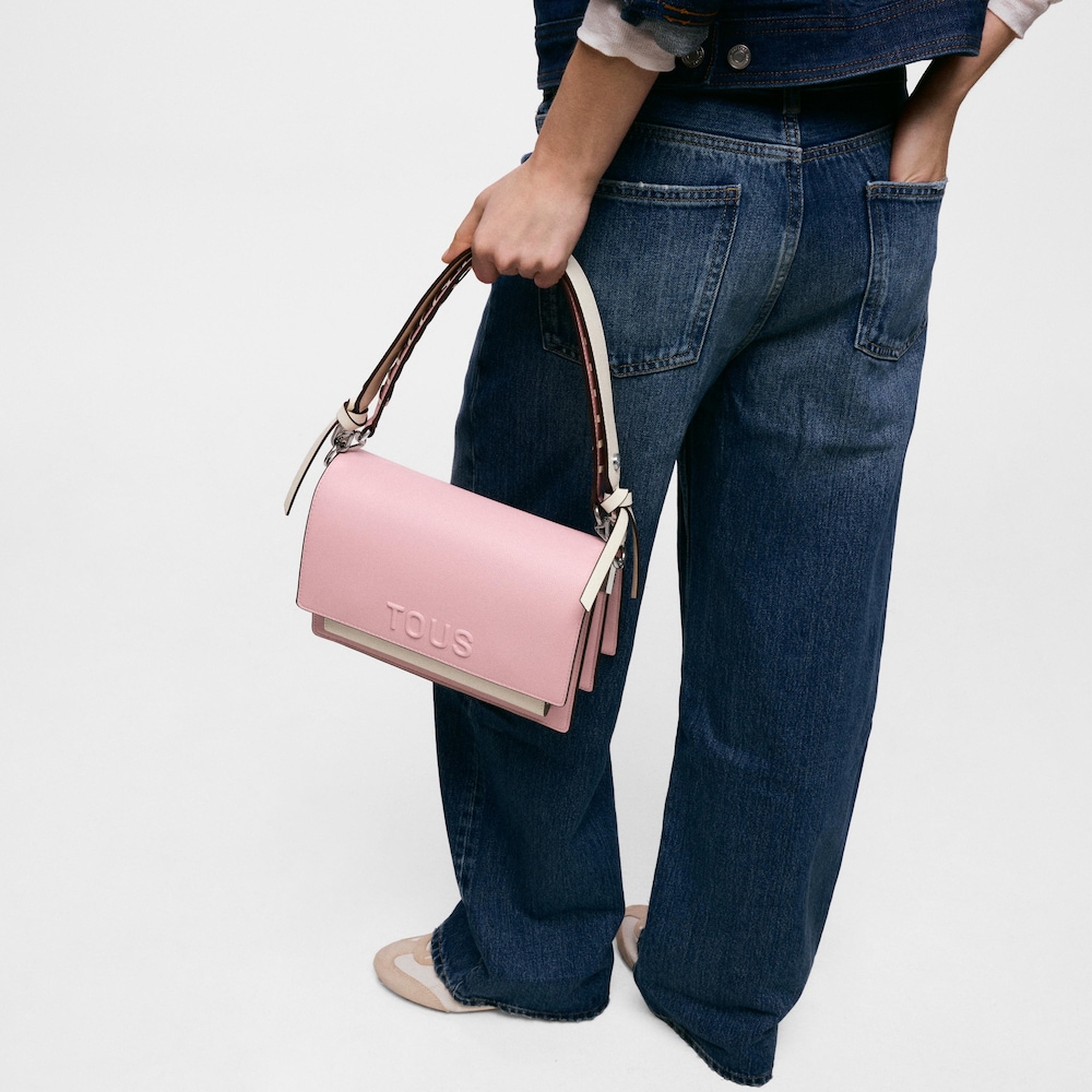 Sac &agrave; bandouli&egrave;re rose poudr&eacute; moyen TOUS Audree Saffiano