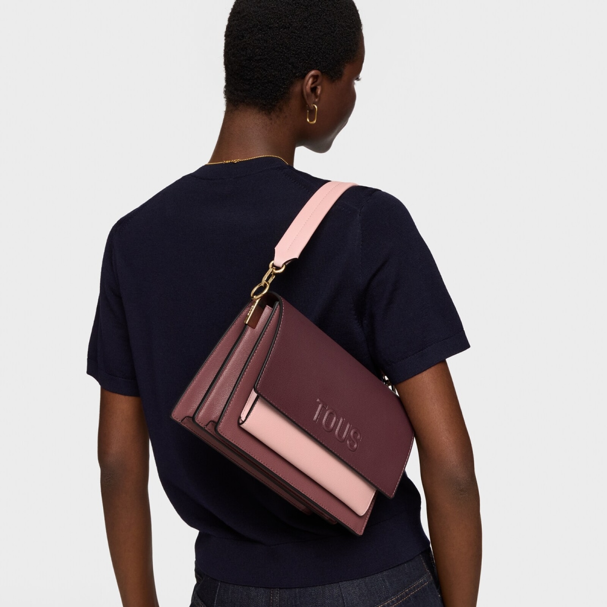 Tous - Bandolera Mediana Burdeos Audree Saffiano - Burdeos Claro