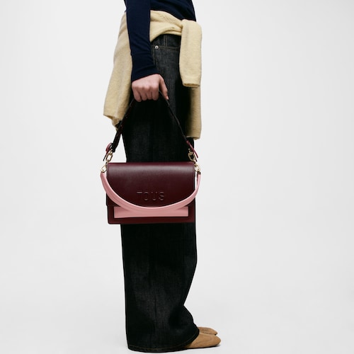 Medium burgundy Crossbody bag TOUS Audree Saffiano