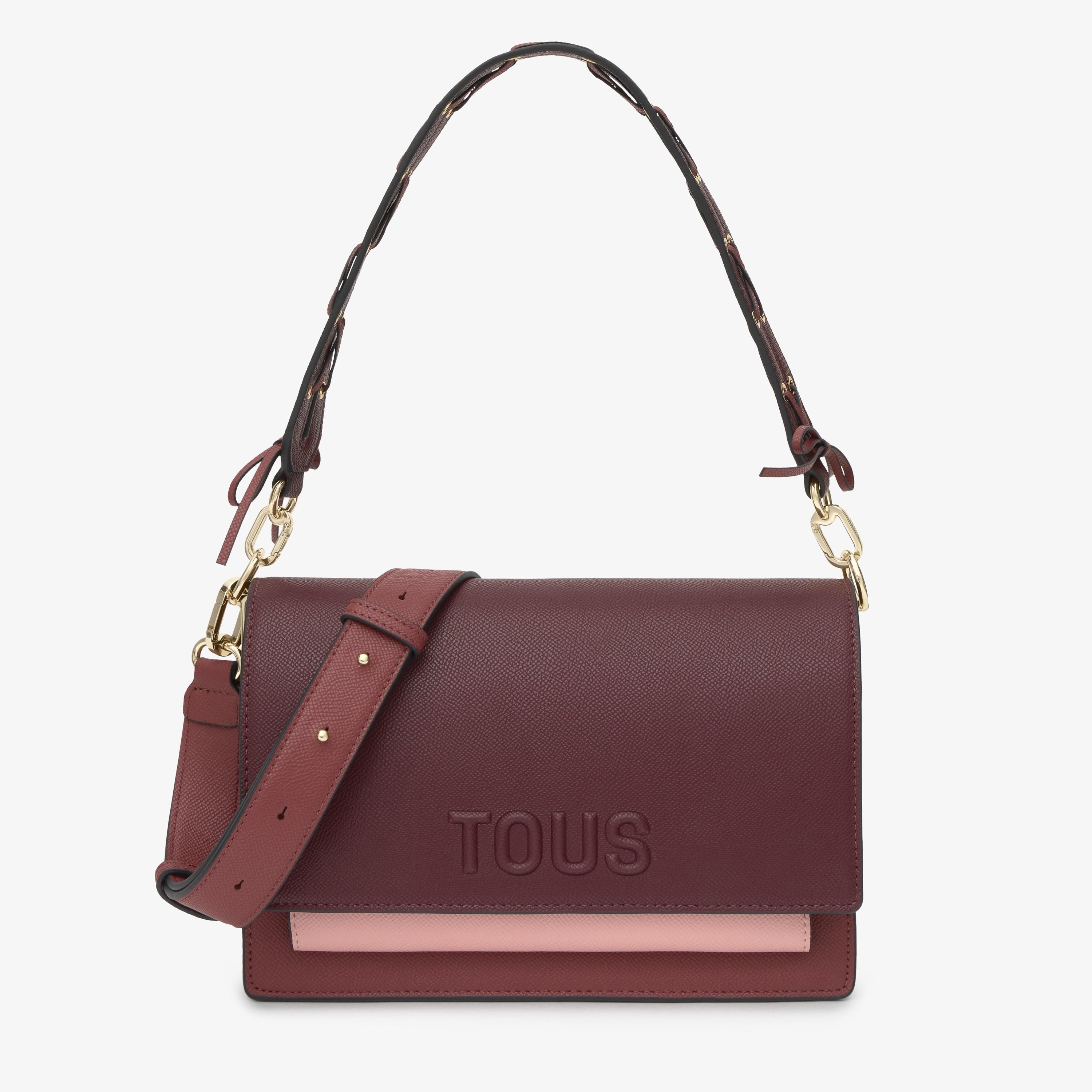 Medium burgundy Crossbody bag TOUS Audree Saffiano