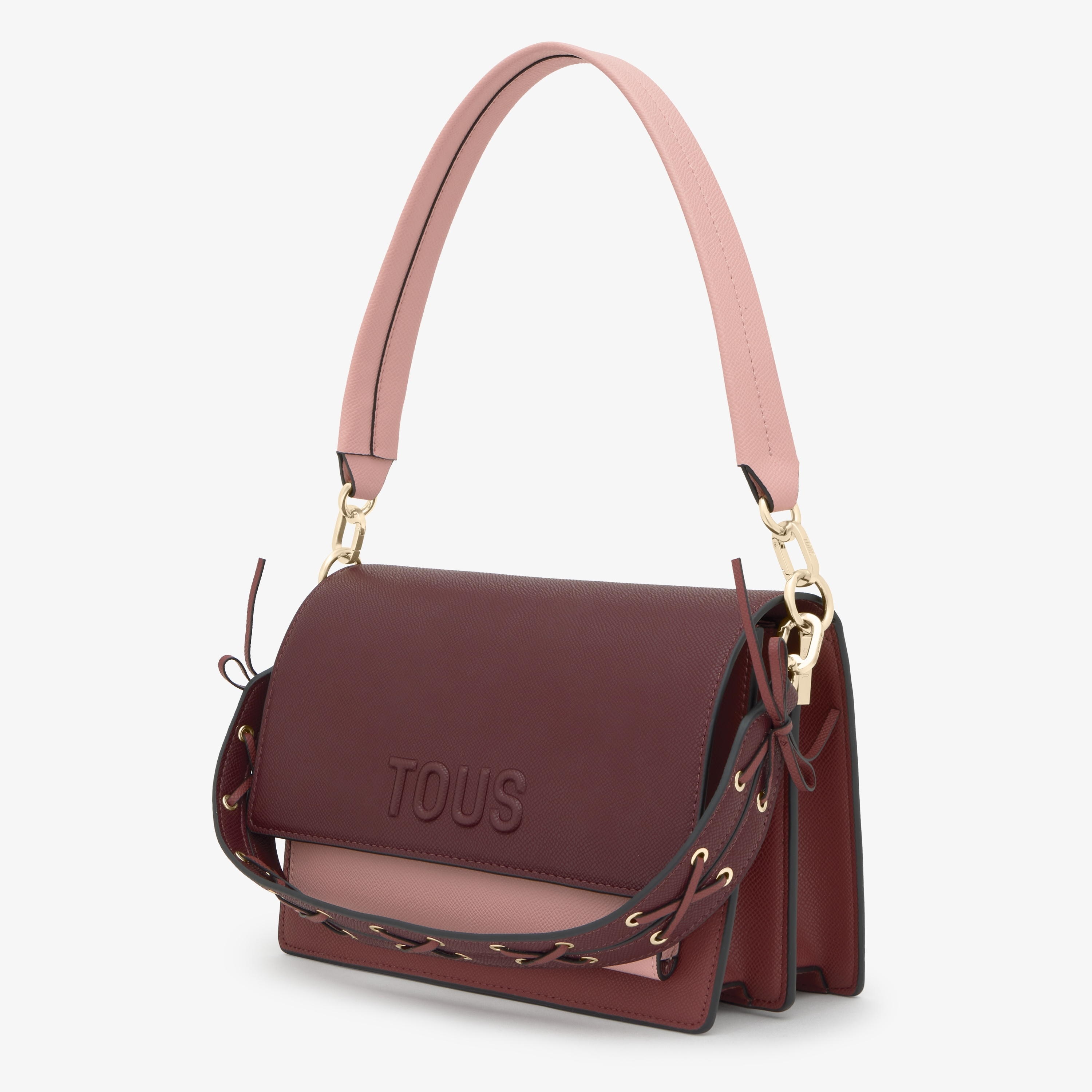 Medium burgundy Crossbody bag TOUS Audree Saffiano