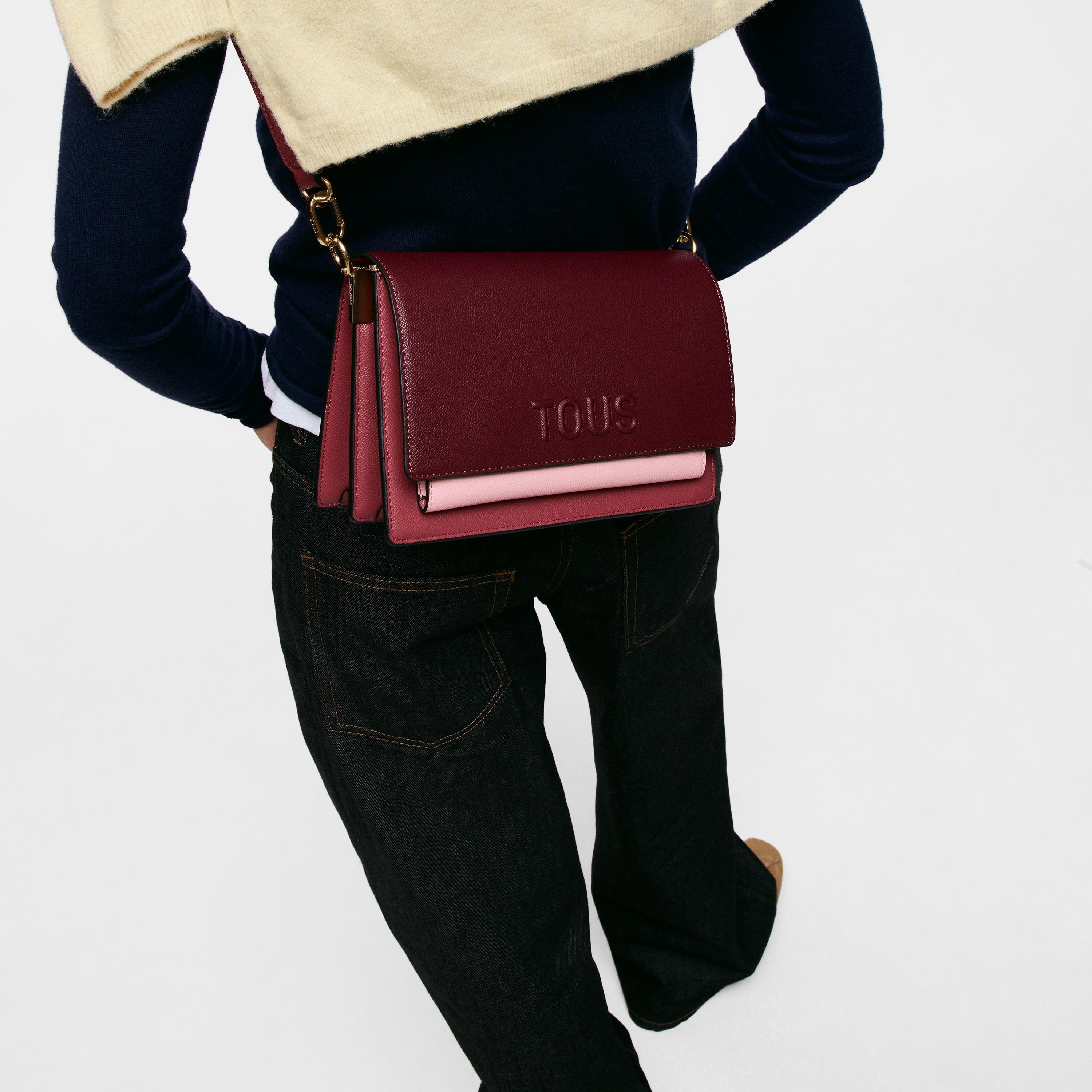 Medium burgundy Crossbody bag TOUS Audree Saffiano