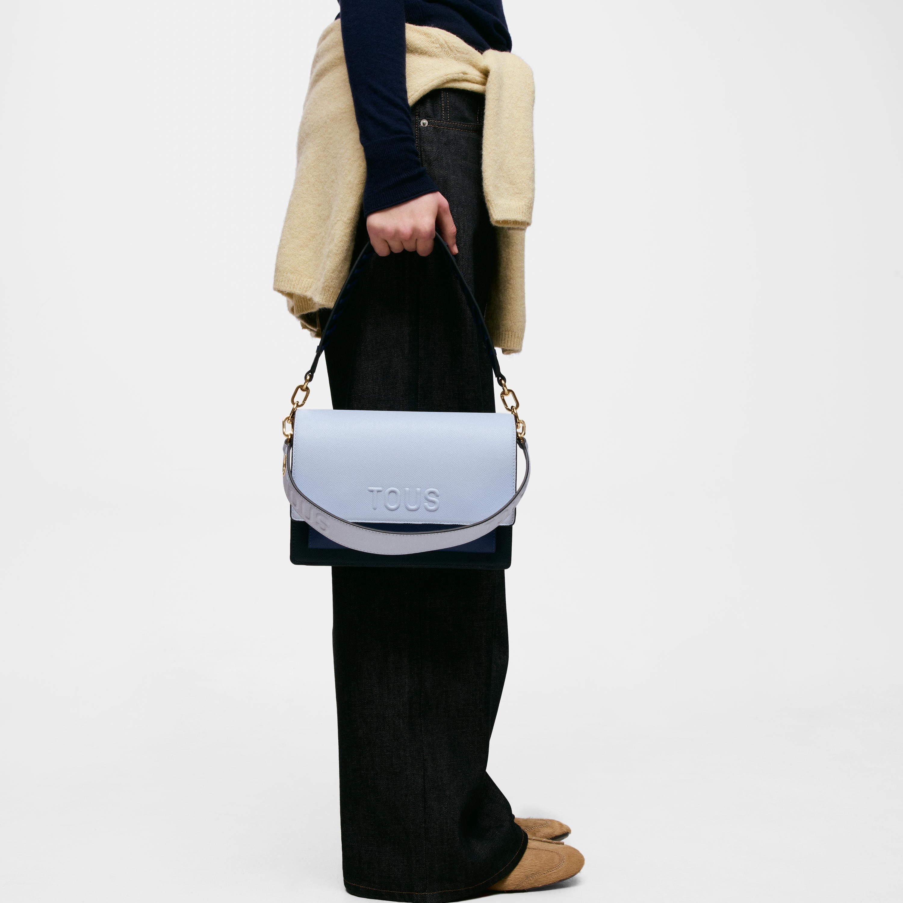 Medium navy blue Crossbody bag TOUS Audree Saffiano