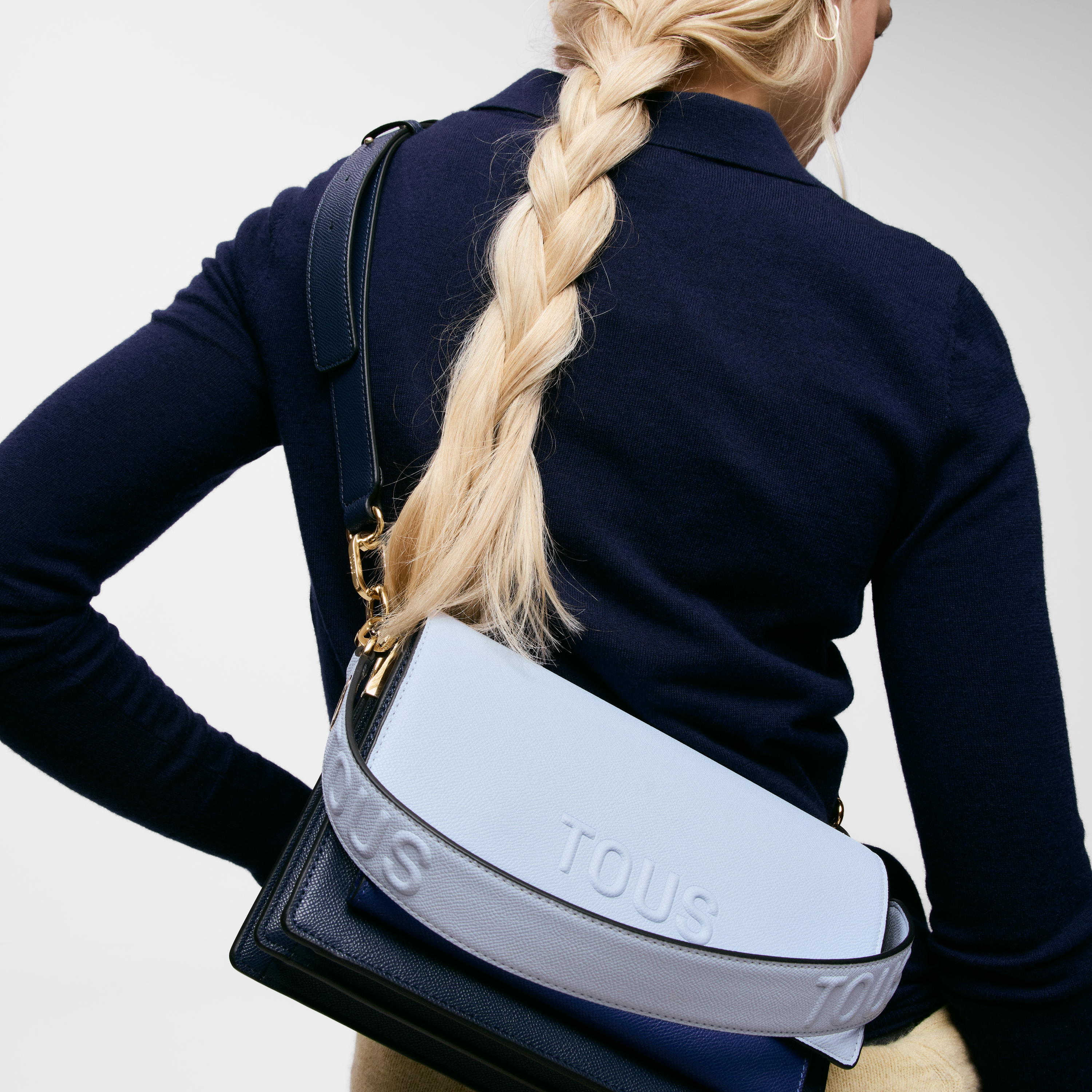 Medium navy blue Crossbody bag TOUS Audree Saffiano
