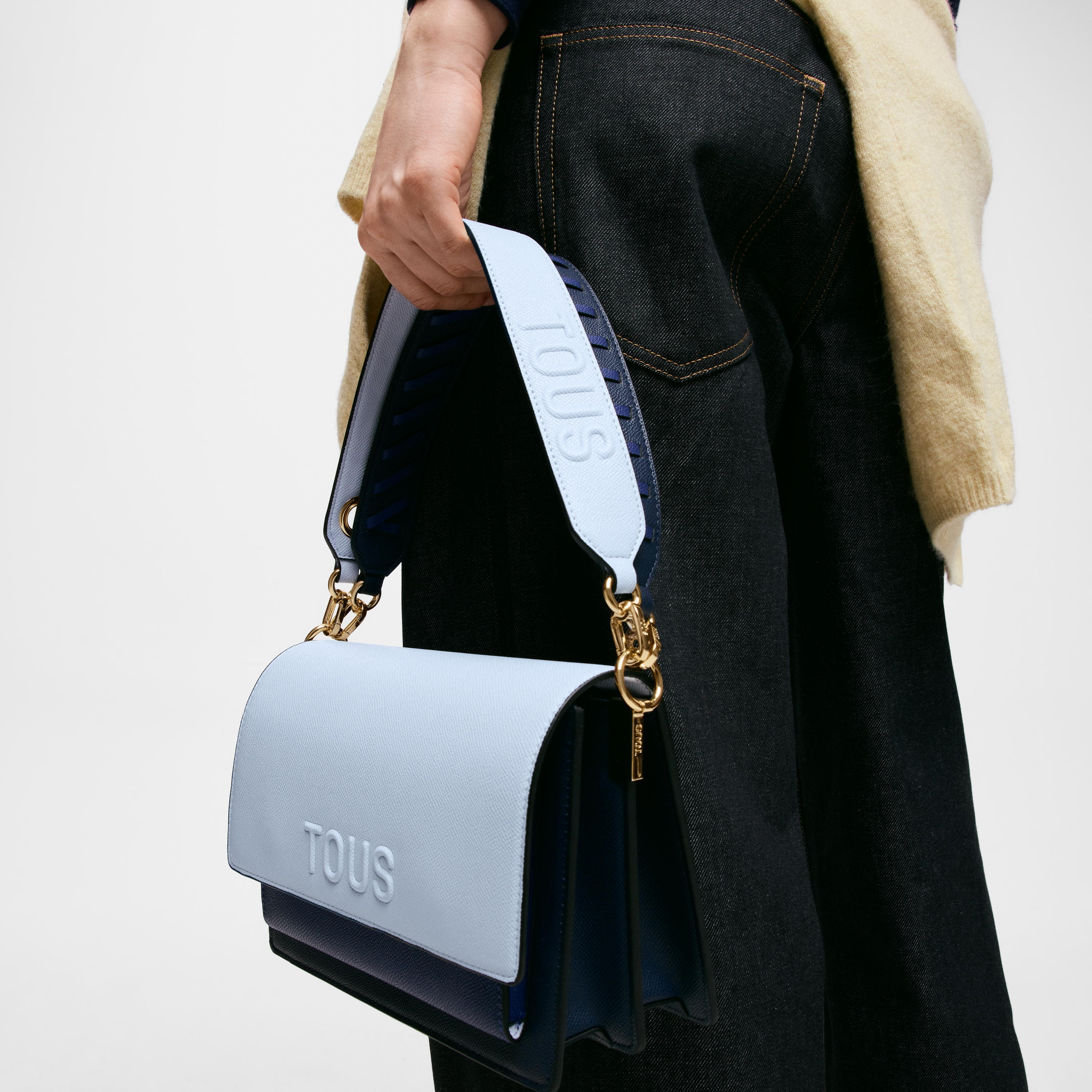 Medium navy blue Crossbody bag TOUS Audree Saffiano