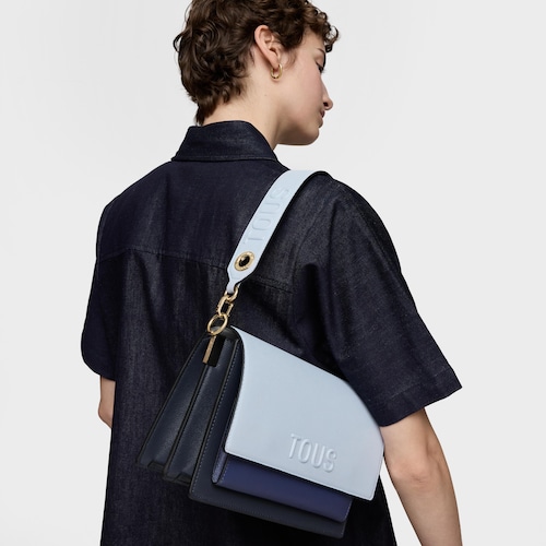 Bandolera mediana azul marino Audree Saffiano