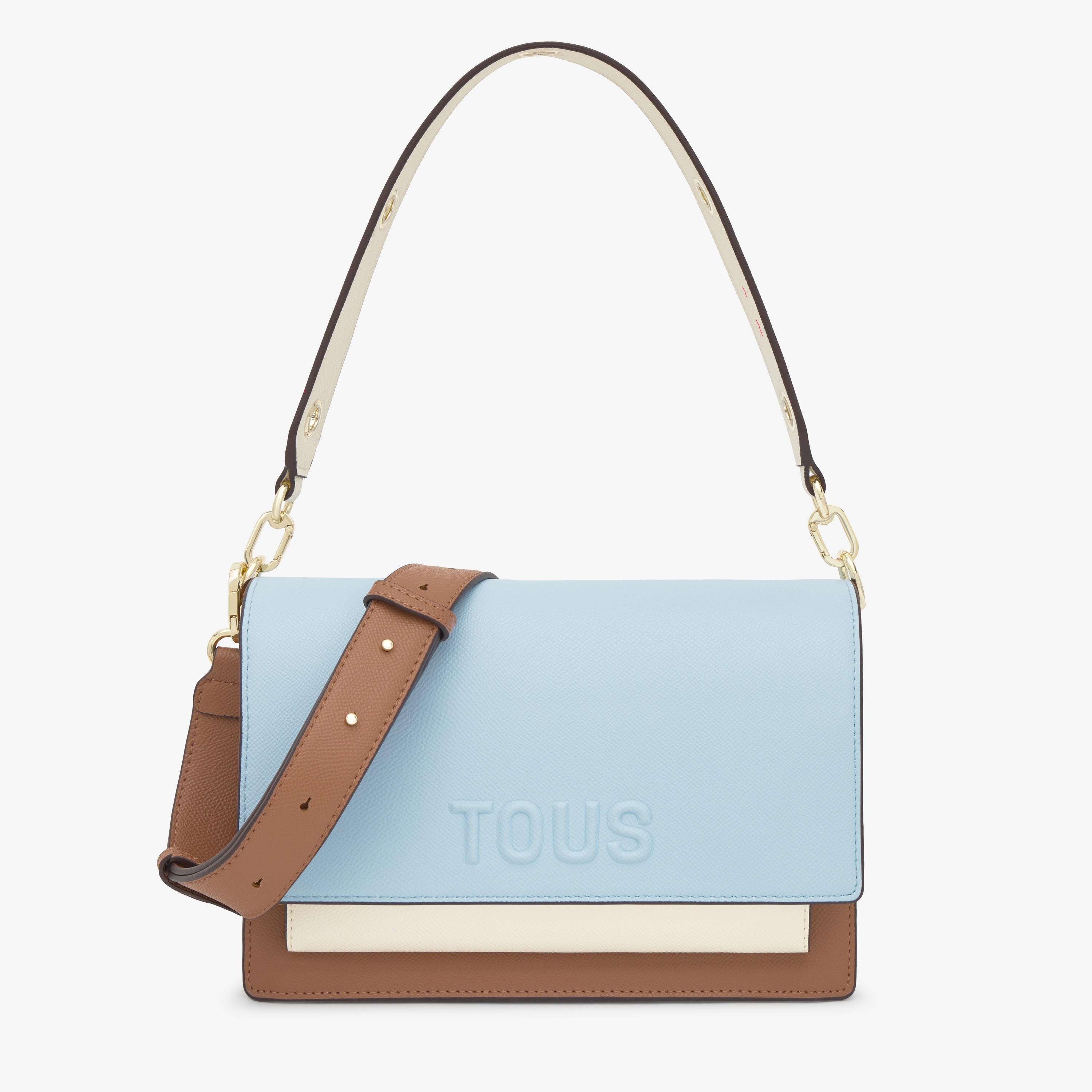 Medium sky blue Crossbody bag TOUS Audree Saffiano | TOUS