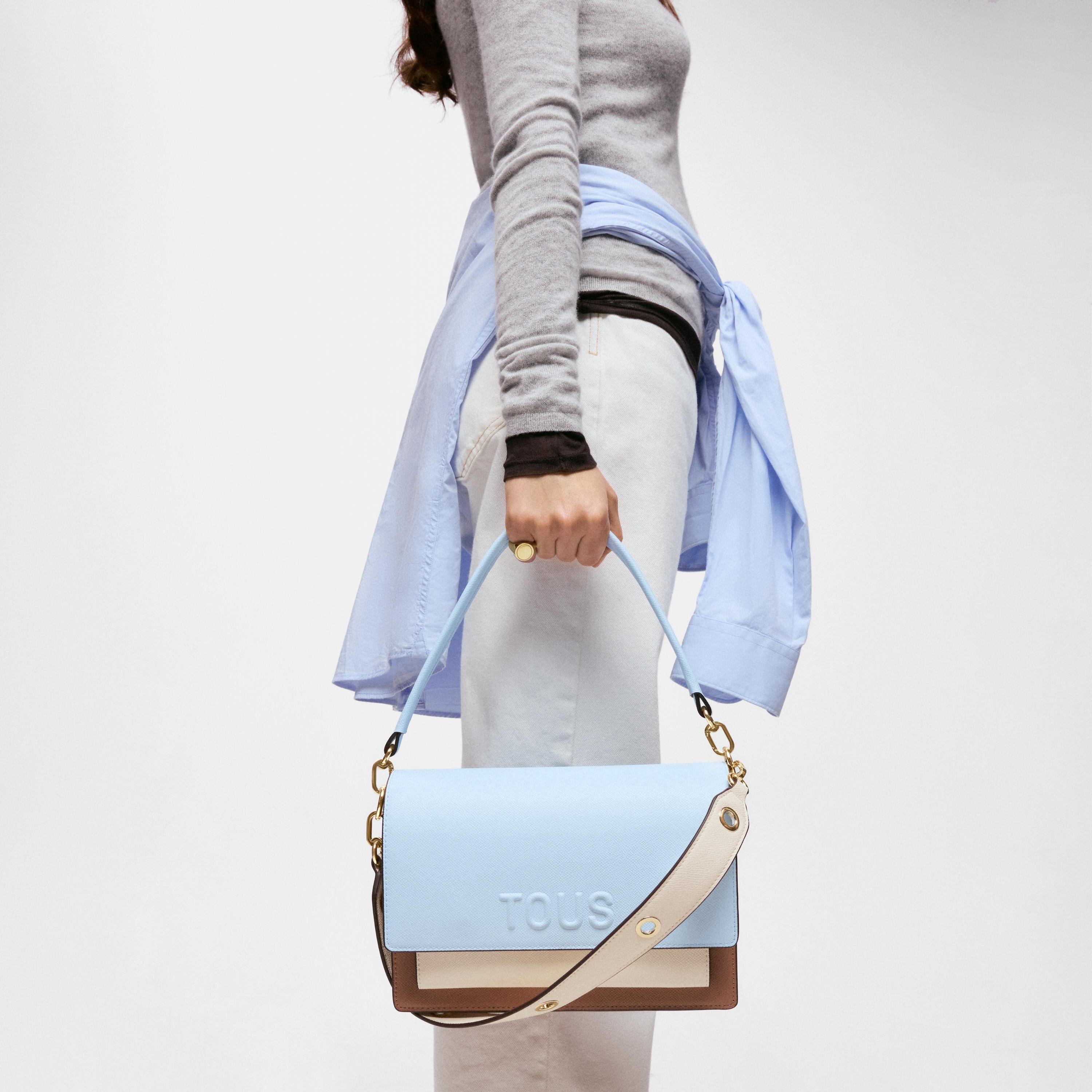 Medium sky blue Crossbody bag TOUS Audree Saffiano