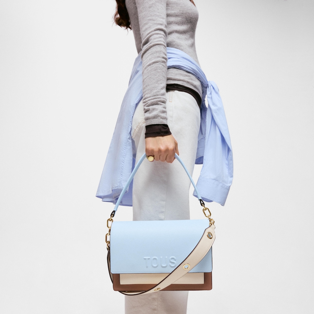 Medium sky blue Crossbody bag TOUS Audree Saffiano