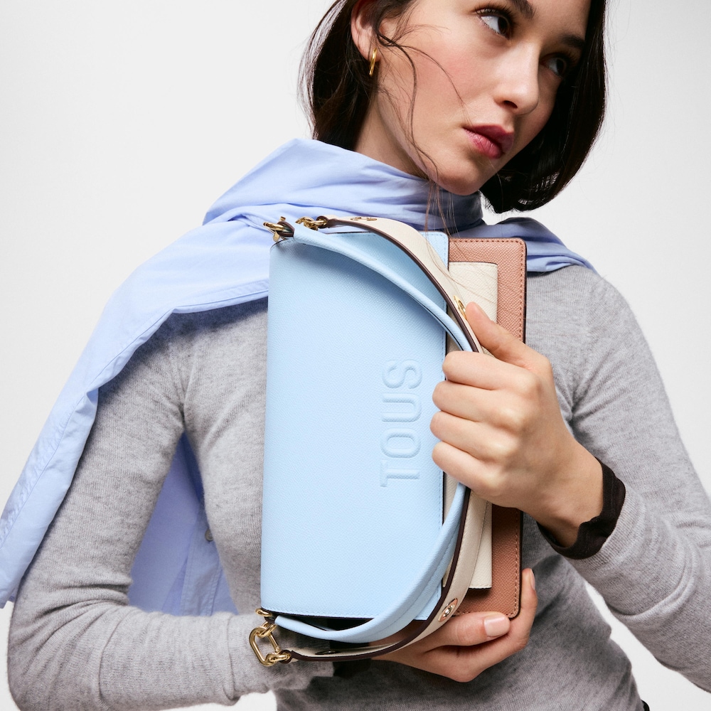 Medium sky blue Crossbody bag TOUS Audree Saffiano