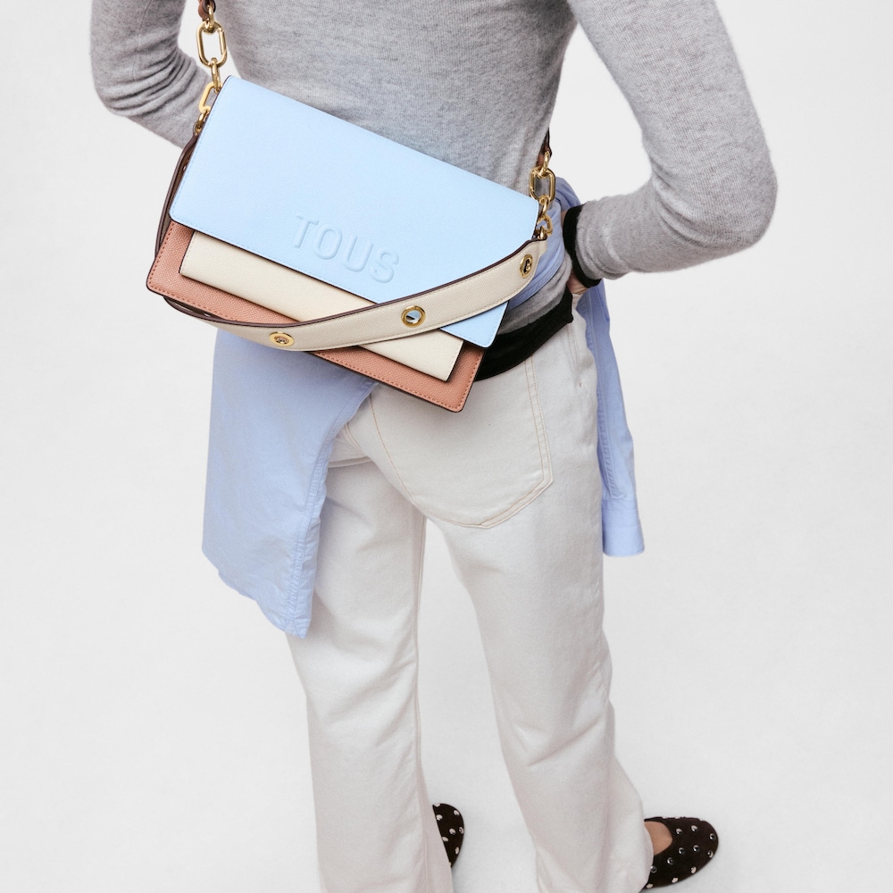 Medium sky blue Crossbody bag TOUS Audree Saffiano