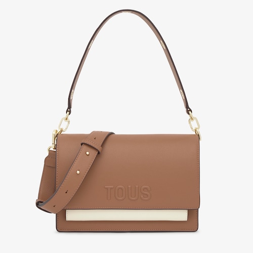 Medium mocha-colored Crossbody bag TOUS Audree Saffiano
