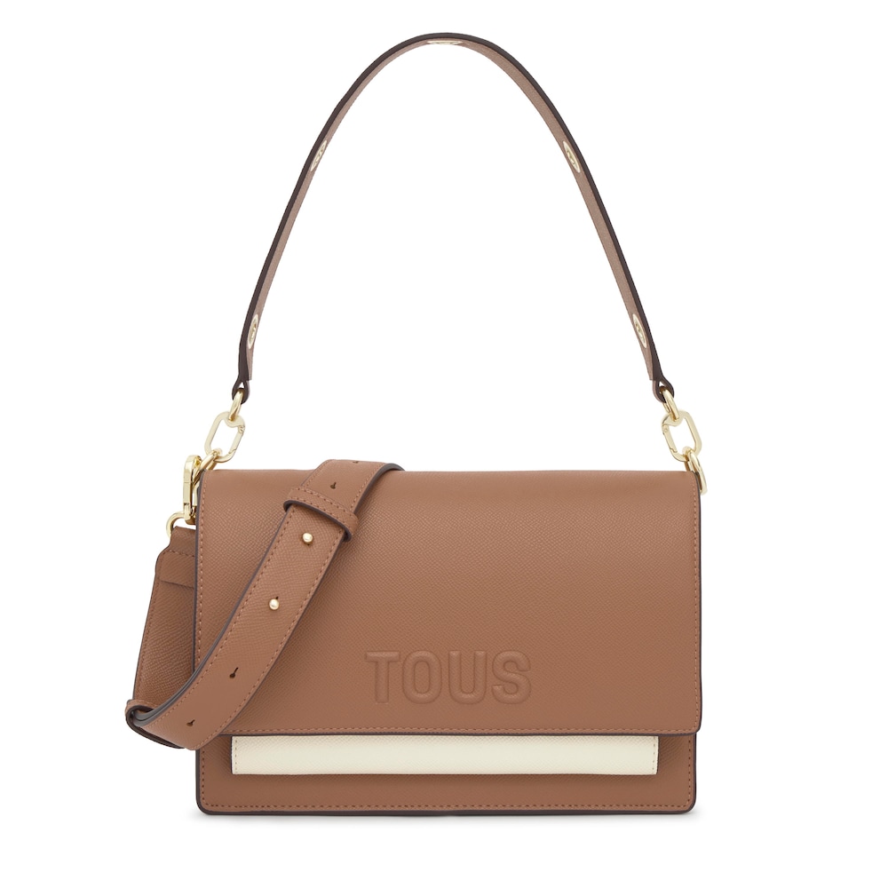 Medium mocha-colored Crossbody bag TOUS Audree Saffiano