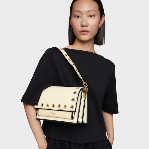 Bandolera mediana beige Audree Trampantojo