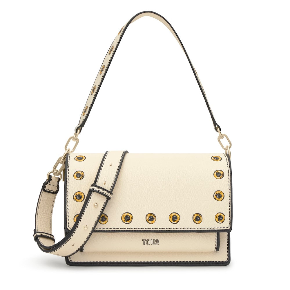 Stredne veľk&aacute; b&eacute;žov&aacute; Crossbody kabelka TOUS Audree Trampantojo