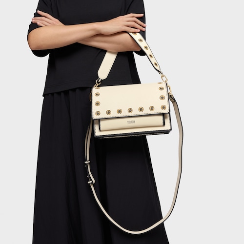 Bandolera mediana beige Audree Trampantojo