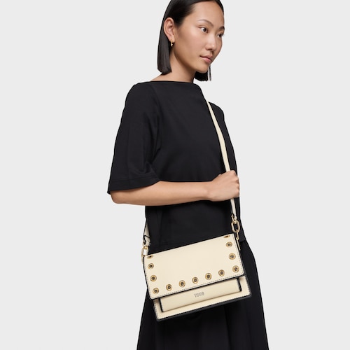 Bandolera mediana beige Audree Trampantojo