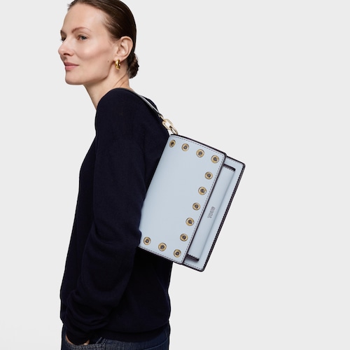 Bandolera mediana azul grisaceo Audree Trampantojo