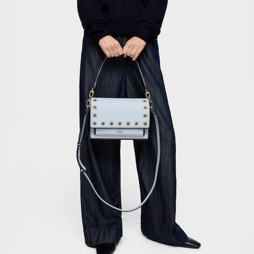 Bandolera mediana azul grisaceo Audree Trampantojo