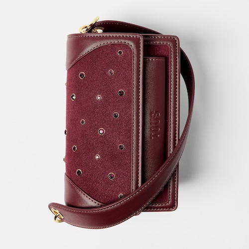 Bandolera peque&ntilde;a burdeos Audree Strass