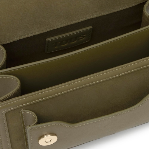 Bandolera pequeña verde oliva Audree Strass