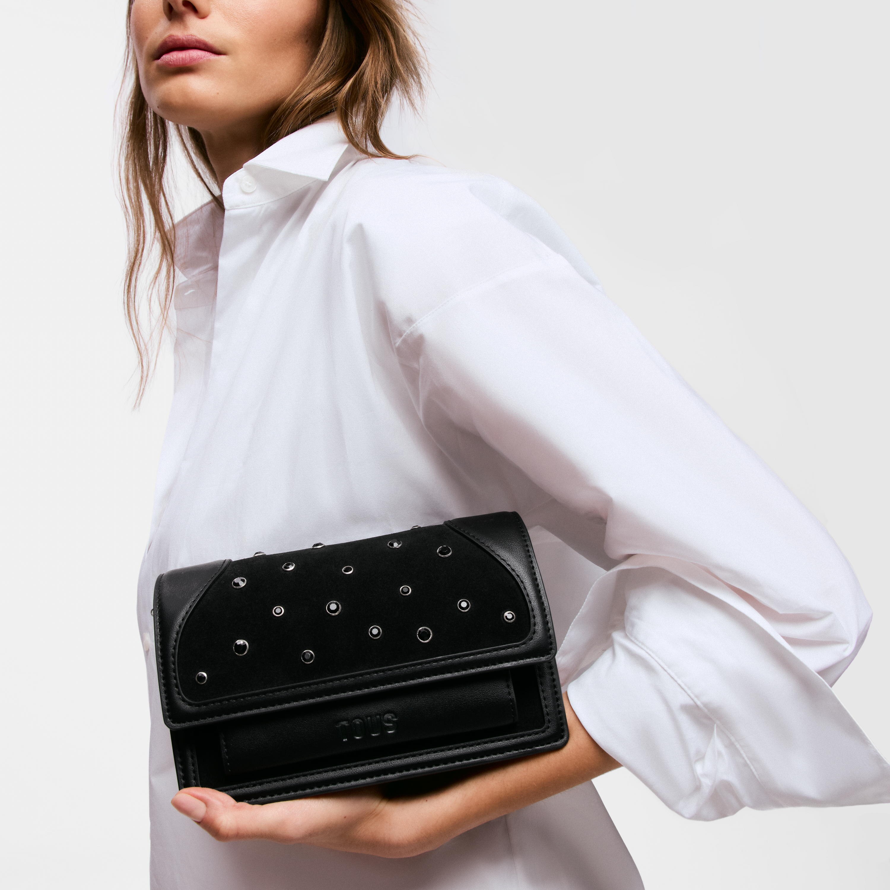 Small black Crossbody bag TOUS Audree Strass