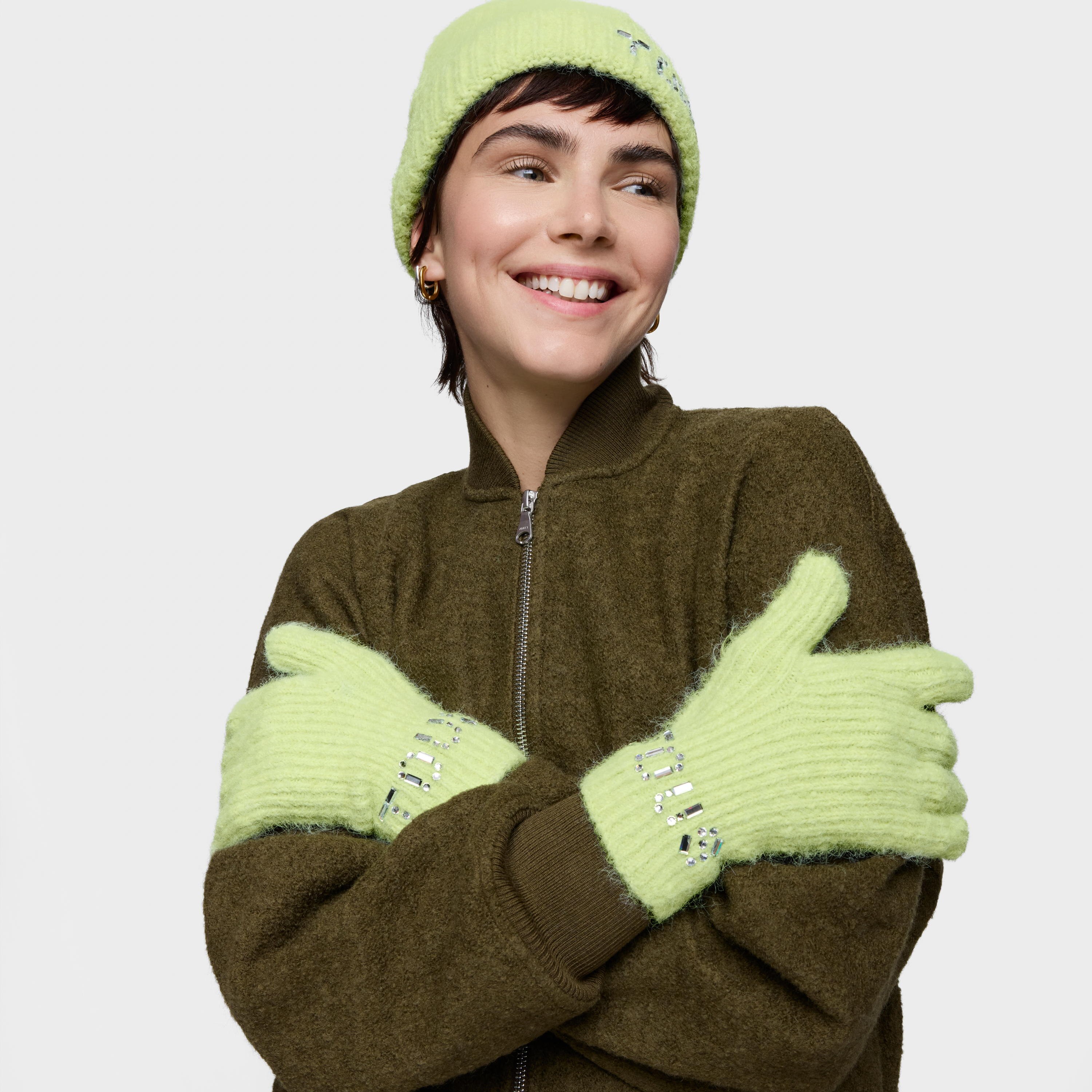 Pale green Beanie TOUS Crystal