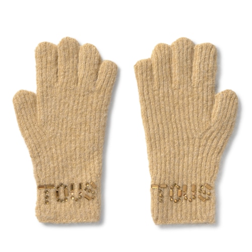 Sand-colored Gloves TOUS Crystal
